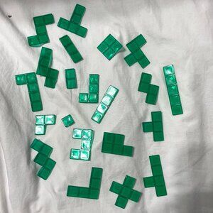 Lot of 21 Green Tiles Replacement Game Pieces Blokus or Craft Crafting, Full Set